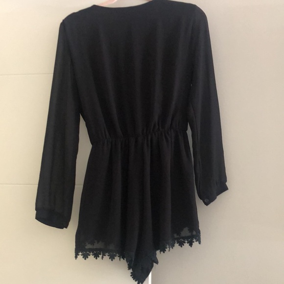 ASTR black chiffon romper - Picture 3 of 3